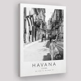 Havana, Cuba Skyline 1 Travel Lovers Black And White Cuba Photo Print Canvas Prints Wall Art Home Decor