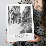 Havana, Cuba Skyline Travel Lovers Black And White  Canvas Prints Wall Art Home Decor