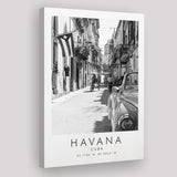 Havana, Cuba Skyline Travel Lovers Black And White  Canvas Prints Wall Art Home Decor
