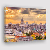 Havana Downtown, Havana Skyline Canvas Prints Wall Art Home Decor - Painting Canvas, Ready to hang