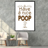 Have A Nice Poop Bathroom Humor Sign Framed Canvas Prints Wall Art - Painting Canvas, Wall Decor, Floating Frame