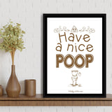 Have A Nice Poop Bathroom Humor Sign Framed Canvas Prints Wall Art - Painting Canvas, Wall Decor, Floating Frame