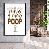 Have A Nice Poop Bathroom Humor Sign Framed Canvas Prints Wall Art - Painting Canvas, Wall Decor, Floating Frame