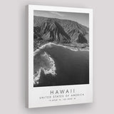 Hawaii Usa Black And White Art Canvas Prints Wall Art Home Decor