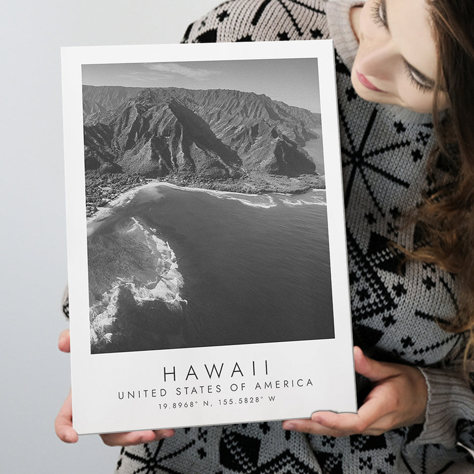 Hawaii Usa Black And White Art Canvas Prints Wall Art Home Decor