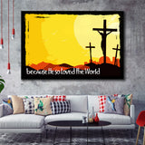 He So Loved The World Framed Canvas Prints Wall Art - Painting Canvas, Wall Decor, Canvas Art, Floating Frame