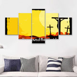 He So Loved The World 5 Pieces Canvas Prints Wall Art - Painting Canvas, Multi Panel, Wall Decor, Canvas Art