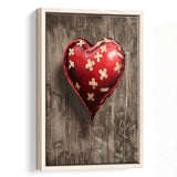 Heart Balloon Banksy Style Street Art, Framed Canvas Prints Wall Art Home Decor,Floating Frame, Ready to Hang