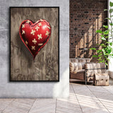 Heart Balloon Banksy Style Street Art, Framed Canvas Prints Wall Art Home Decor,Floating Frame, Ready to Hang