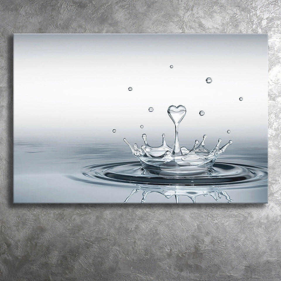 Heart Drop Splash Landscape Canvas Prints Wall Art - Painting Canvas,Wall Decor,Art Print,Home Decor