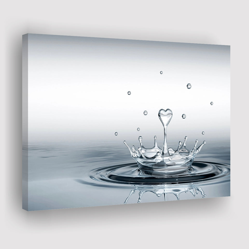 Heart Drop Splash Landscape Canvas Prints Wall Art - Painting Canvas,Wall Decor,Art Print,Home Decor