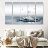 Heart Drop Splash Landscape 5 Piece B Multi Panels Canvas Prints Wall Art - Painting Canvas,Wall Decor