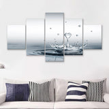 Heart Drop Splash Landscape 5 Piece Multi Panels Canvas Prints Wall Art - Painting Canvas,Wall Decor