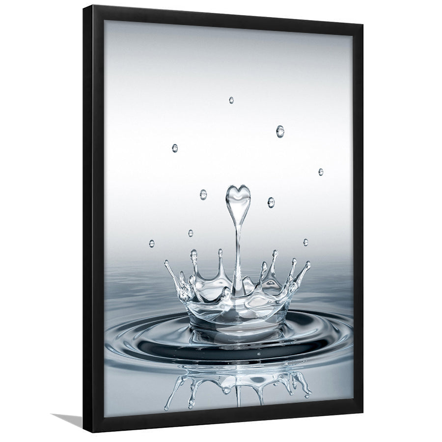 Heart Drop Splash Framed Art Print Wall Decor - Painting Art, Framed Picture, Home Decor