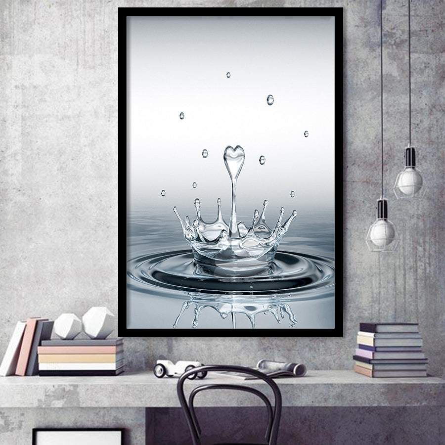 Heart Drop Splash Framed Art Print Wall Decor - Painting Art, Framed Picture, Home Decor