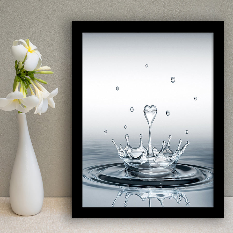 Heart Drop Splash Framed Art Print Wall Decor - Painting Art, Framed Picture, Home Decor