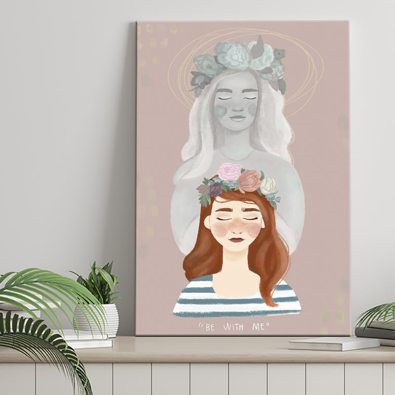 Heavenly Mother And Daughter Blessing Crown  Canvas Prints Wall Art - Painting Canvas, Art Prints, Wall Decor