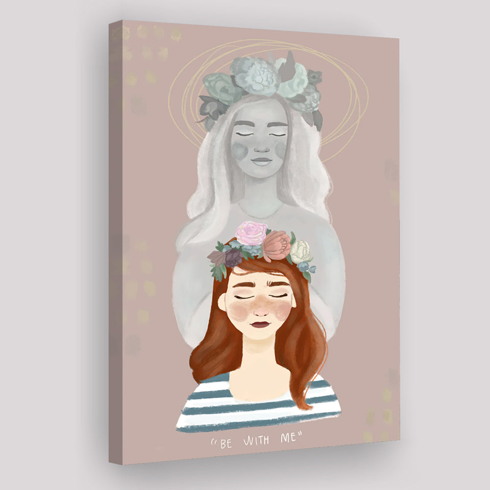 Heavenly Mother And Daughter Blessing Crown  Canvas Prints Wall Art - Painting Canvas, Art Prints, Wall Decor