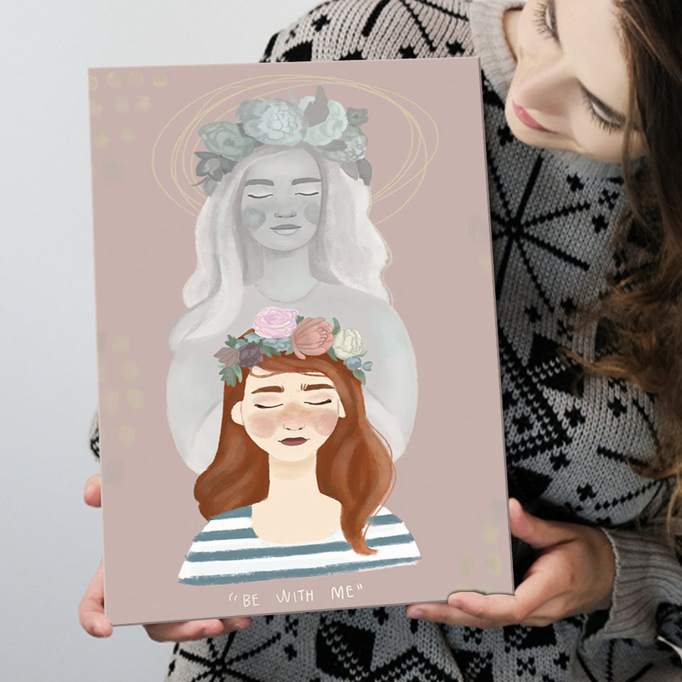 Heavenly Mother And Daughter Blessing Crown  Canvas Prints Wall Art - Painting Canvas, Art Prints, Wall Decor