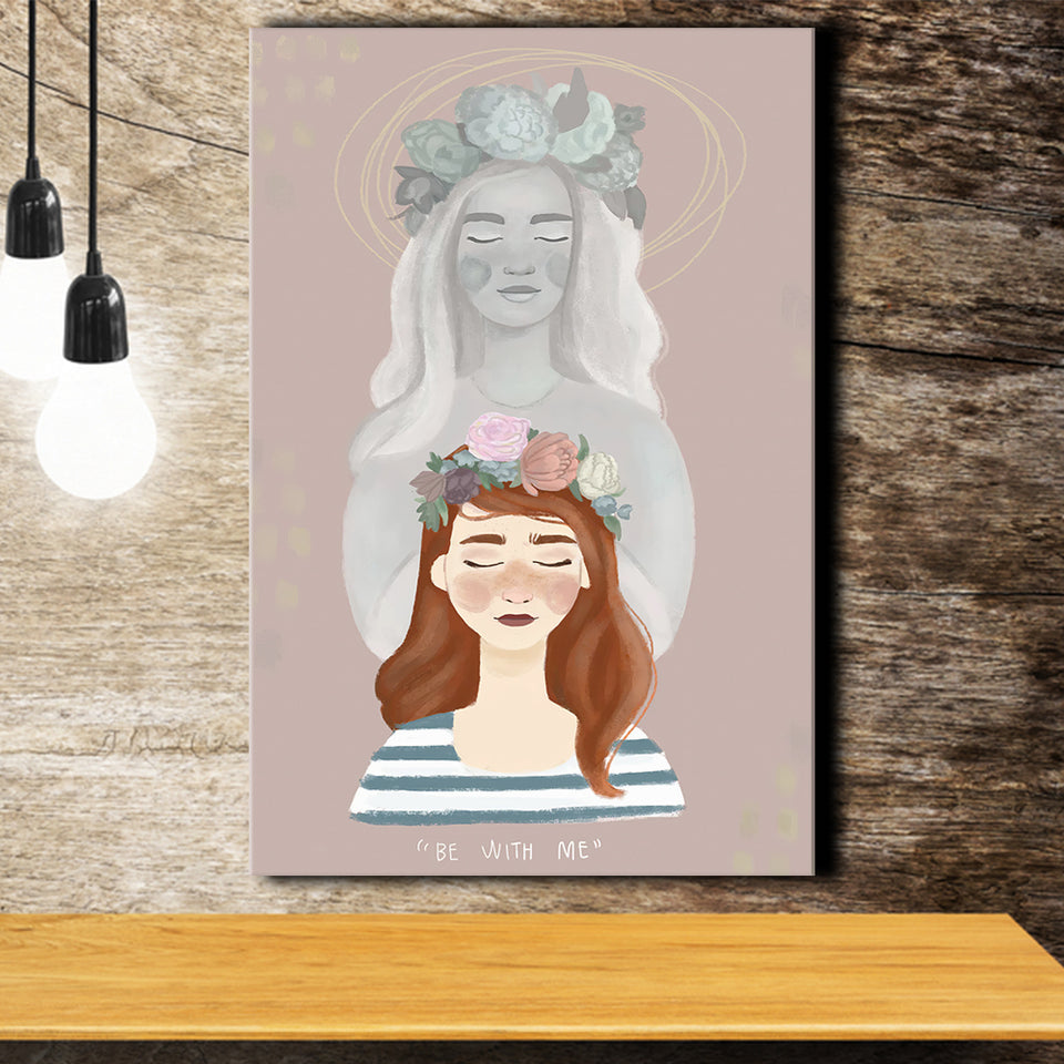 Heavenly Mother And Daughter Blessing Crown  Canvas Prints Wall Art - Painting Canvas, Art Prints, Wall Decor