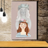 Heavenly Mother And Daughter Blessing Crown  Canvas Prints Wall Art - Painting Canvas, Art Prints, Wall Decor