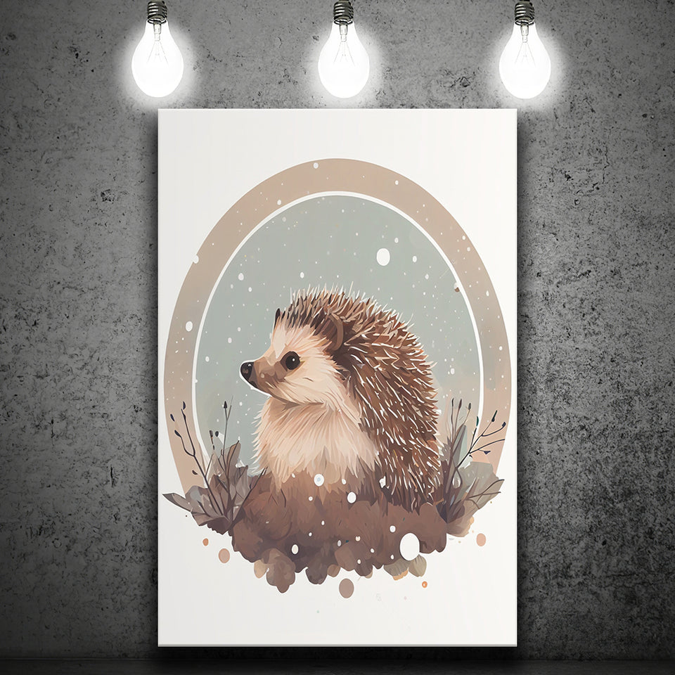 Hedgehog Retro Art Print ,City Art Print, Large Canvas, Canvas Print Wall Art Home Decor