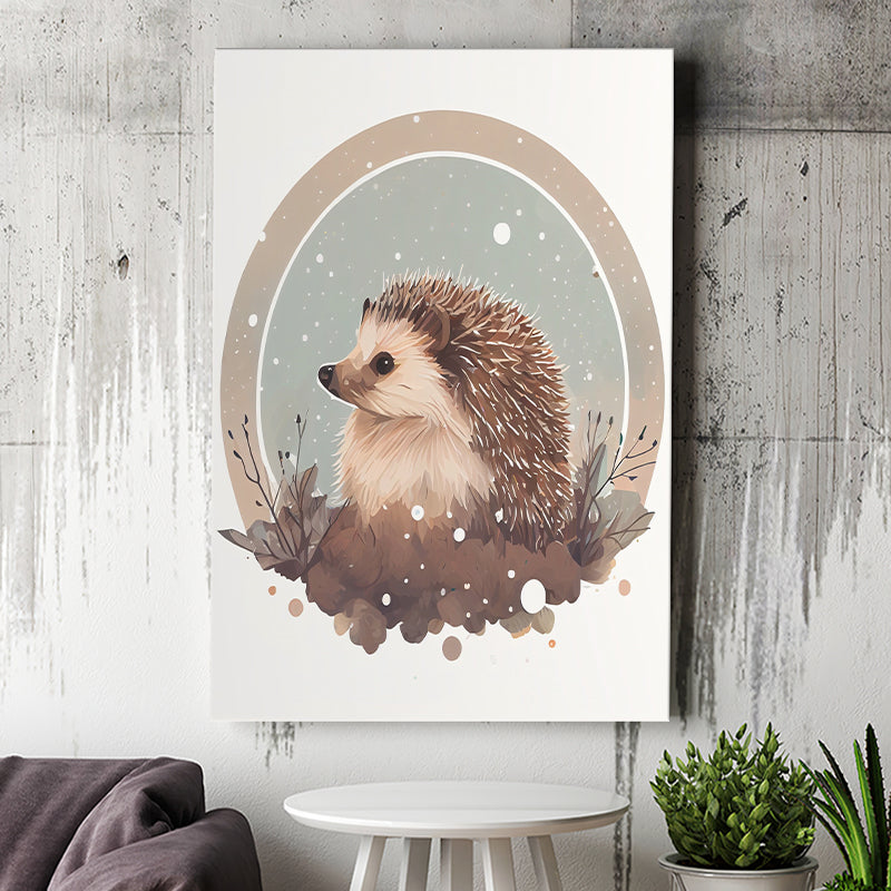 Hedgehog Retro Art Print ,City Art Print, Large Canvas, Canvas Print Wall Art Home Decor