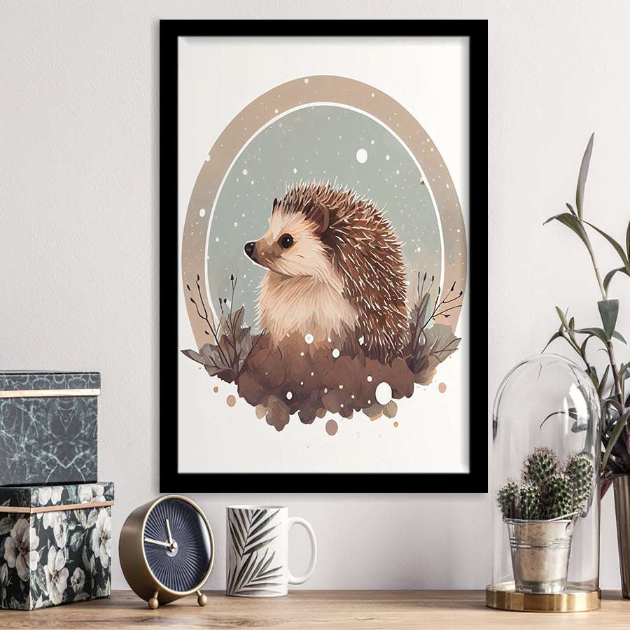 Hedgehog Retro Art Print, City Art Print, Framed Art Print Wall Art Home Decor, Framed Picture