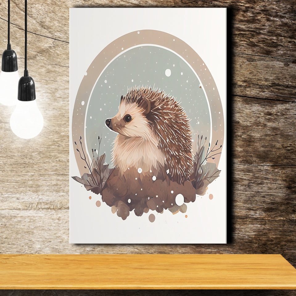 Hedgehog Retro Art Print ,City Art Print, Large Canvas, Canvas Print Wall Art Home Decor