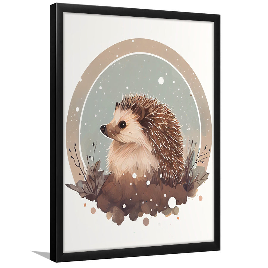 Hedgehog Retro Art Print, City Art Print, Framed Art Print Wall Art Home Decor, Framed Picture