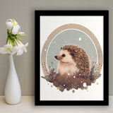 Hedgehog Retro Art Print, City Art Print, Framed Art Print Wall Art Home Decor, Framed Picture