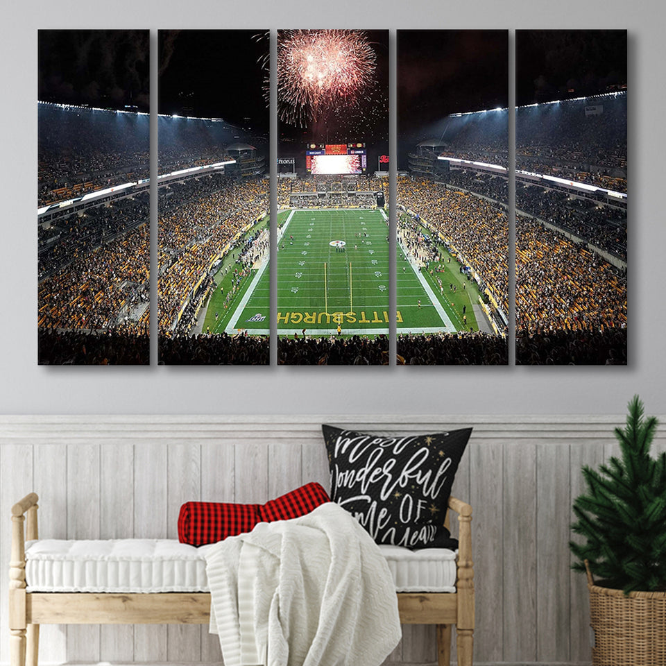 Heinz Field Stadium Canvas Prints Pittsburgh Steelers Wall Art American,Multi Panels B,Sport Stadium Art Prints, Fan Gift