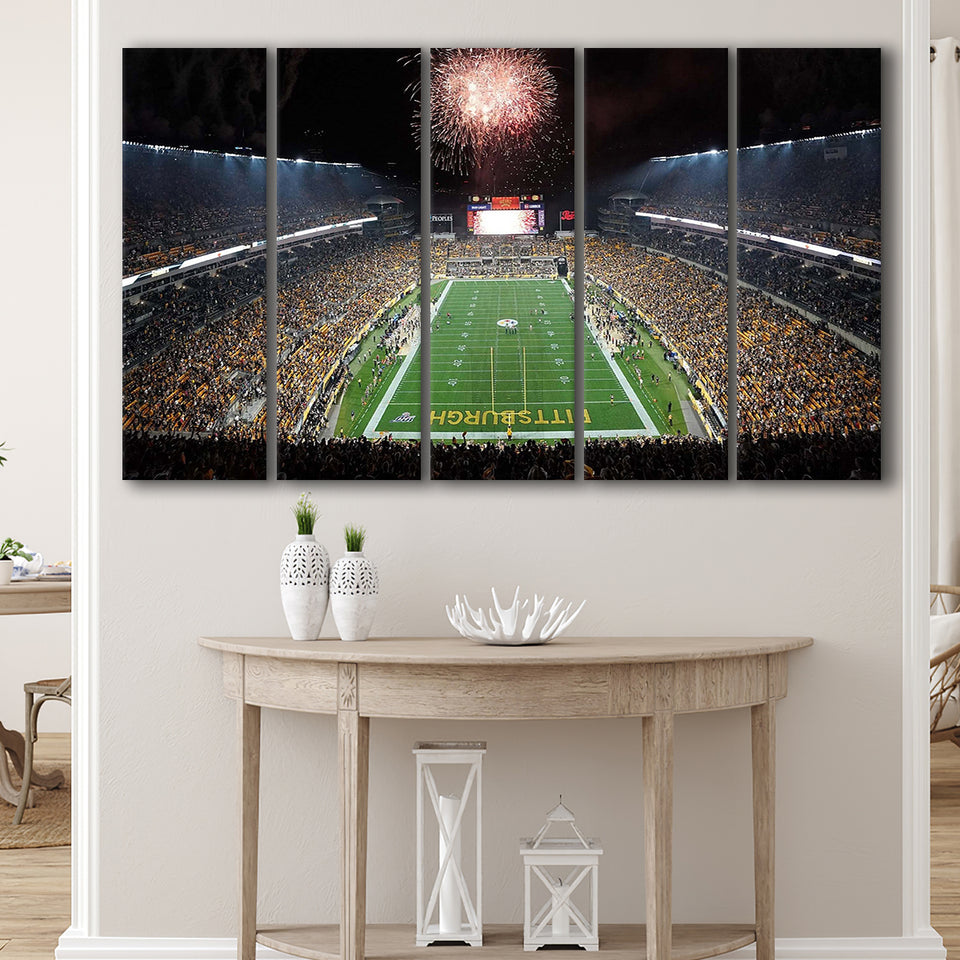 Heinz Field Stadium Canvas Prints Pittsburgh Steelers Wall Art American,Multi Panels B,Sport Stadium Art Prints, Fan Gift