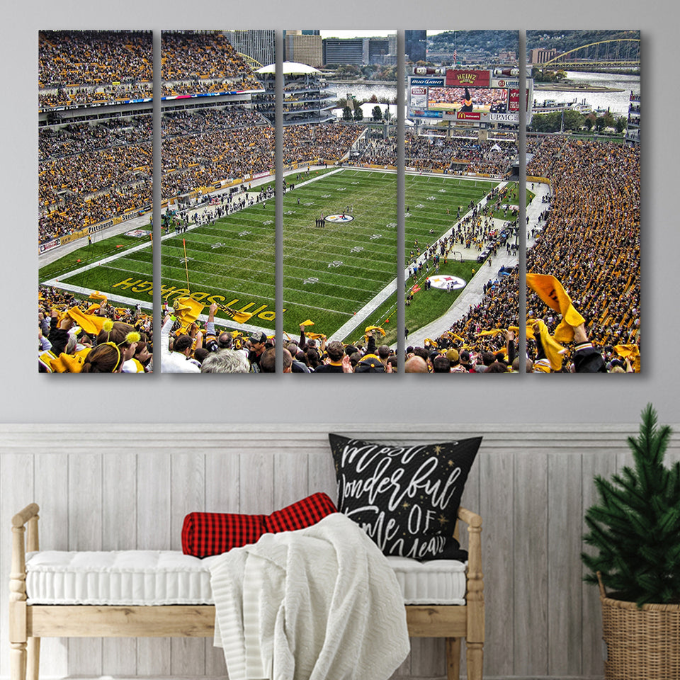 Heinz Field Pittsburgh Stadium, Stadium Canvas, Sport Art, Gift for him, Multi Panels B, Canvas Prints Wall Art Decor
