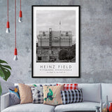 Heinz Field Pittsburgh Steelers Football Lovers Black And White Art Framed Art Prints Wall Art Decor, Framed Picture