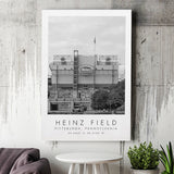 Heinz Field Pittsburgh Steelers Football Lovers Black And White Art Canvas Prints Wall Art Home Decor