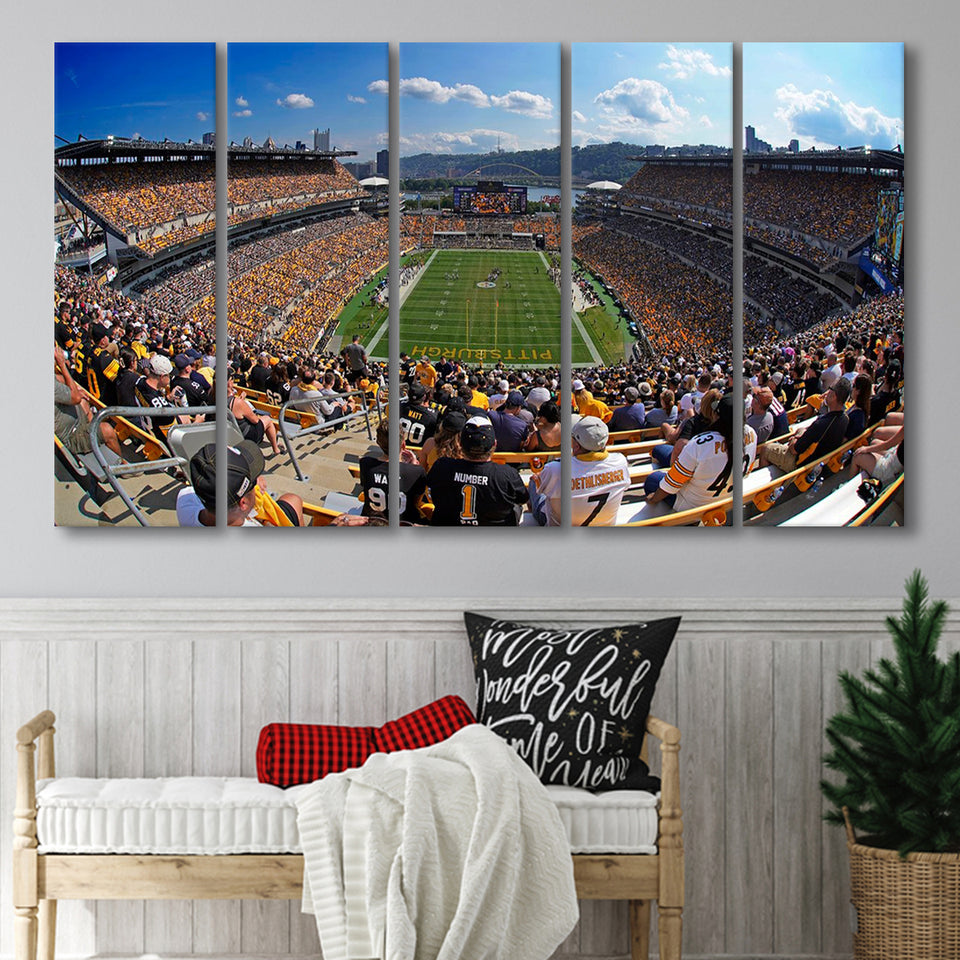 Heinz field Pittsburgh Steelers, Stadium Canvas, Sport Art, Gift for him, Multi Panels B, Canvas Prints Wall Art Decor