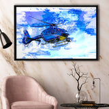 Helicopter Framed Canvas Prints Wall Art Decor - Painting Canvas, Framed Picture, Home Decor