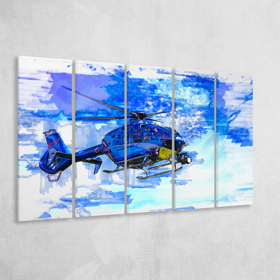 Helicopter 5 Piece B Canvas Prints Wall Art Decor, Multi Panels,Large Canvas, Home Decor