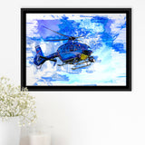 Helicopter Framed Canvas Prints Wall Art Decor - Painting Canvas, Framed Picture, Home Decor
