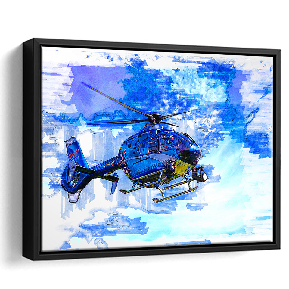 Helicopter Framed Canvas Prints Wall Art Decor - Painting Canvas, Framed Picture, Home Decor