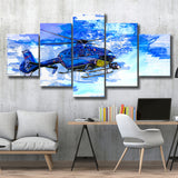 Helicopter 5 Pieces Canvas Prints Wall Art Decor - Painting Canvas, Mixed Canvas, Multi Panels