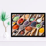 Herbs Spices Foods Kitchen Wall Art, Framed Art Prints Wall Art Home Decor, Ready to Hang
