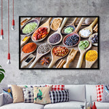 Herbs Spices Foods Kitchen Wall Art, Framed Art Prints Wall Art Home Decor, Ready to Hang