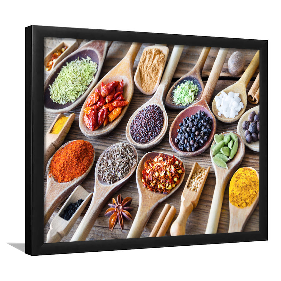 Herbs Spices Foods Kitchen Wall Art, Framed Art Prints Wall Art Home Decor, Ready to Hang