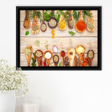 Herbs  Spices Framed Canvas Prints Wall Art - Painting Prints, Wall Decor, Floating Frame