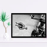 High Dive Black And White Print, Swimmer Diving Framed Art Prints, Wall Art,Home Decor,Framed Picture