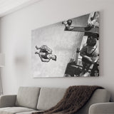 High Dive Black And White Print, Swimmer Diving Canvas Prints Wall Art Home Decor