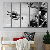 High Dive Black And White Print, Swimmer Diving Larger Canvas Art, 5 Piece Canvas Prints Wall Art Decor