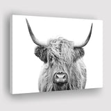 Highland Cow Black And White Canvas Prints Wall Art - Painting Canvas,Wall Decor,Art Print,Home Decor